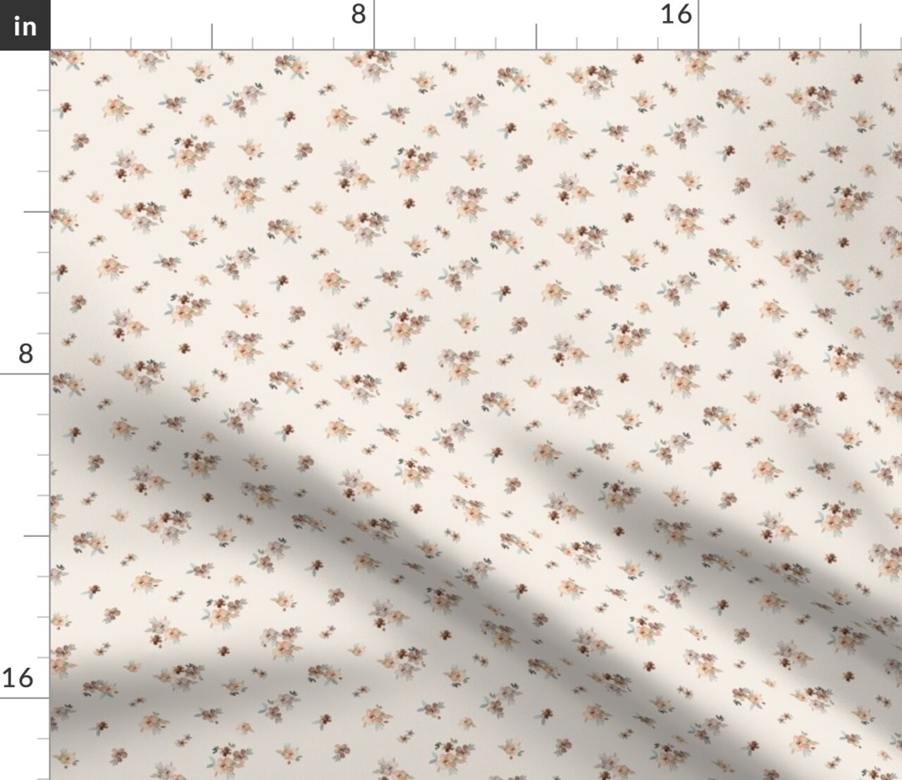 Cottagecore Watercolor Ditsy Floral Dollhouse Boho Botanical Floral Flowers Garden Woodland Floral Prairie Farmhouse Bohemian Vintage Small Custom Printed Fabric by Spoonflower Various Fabrics by the Yard or Fat Quarter